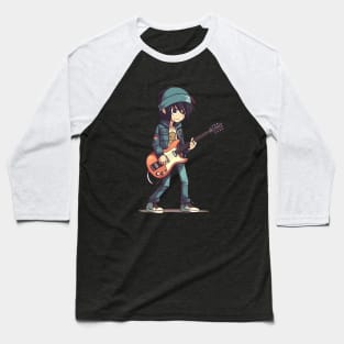 A boy playing his favourite guitar Baseball T-Shirt